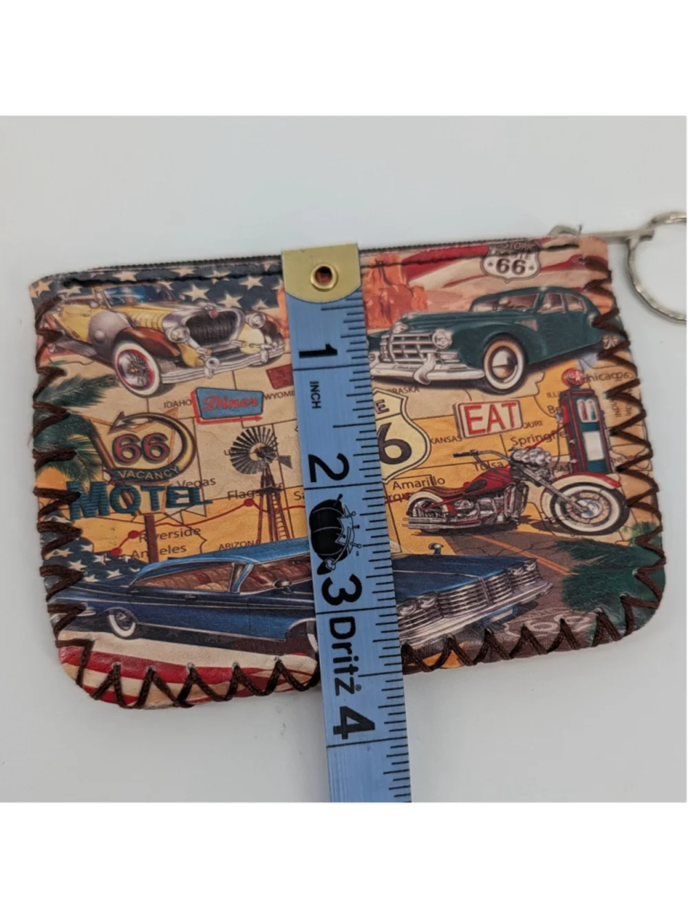 Monarque by Fig Design Group Route 66 Keychain Wallet Classic Car Americana